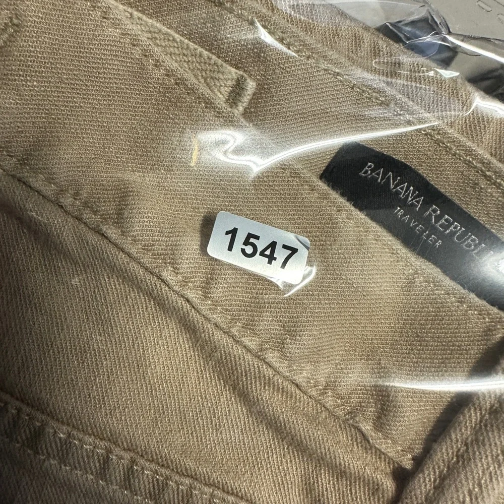 Banana Republic Traveler Pants Mens 30 Tan Maverick Linen Cotton Stretch Chino